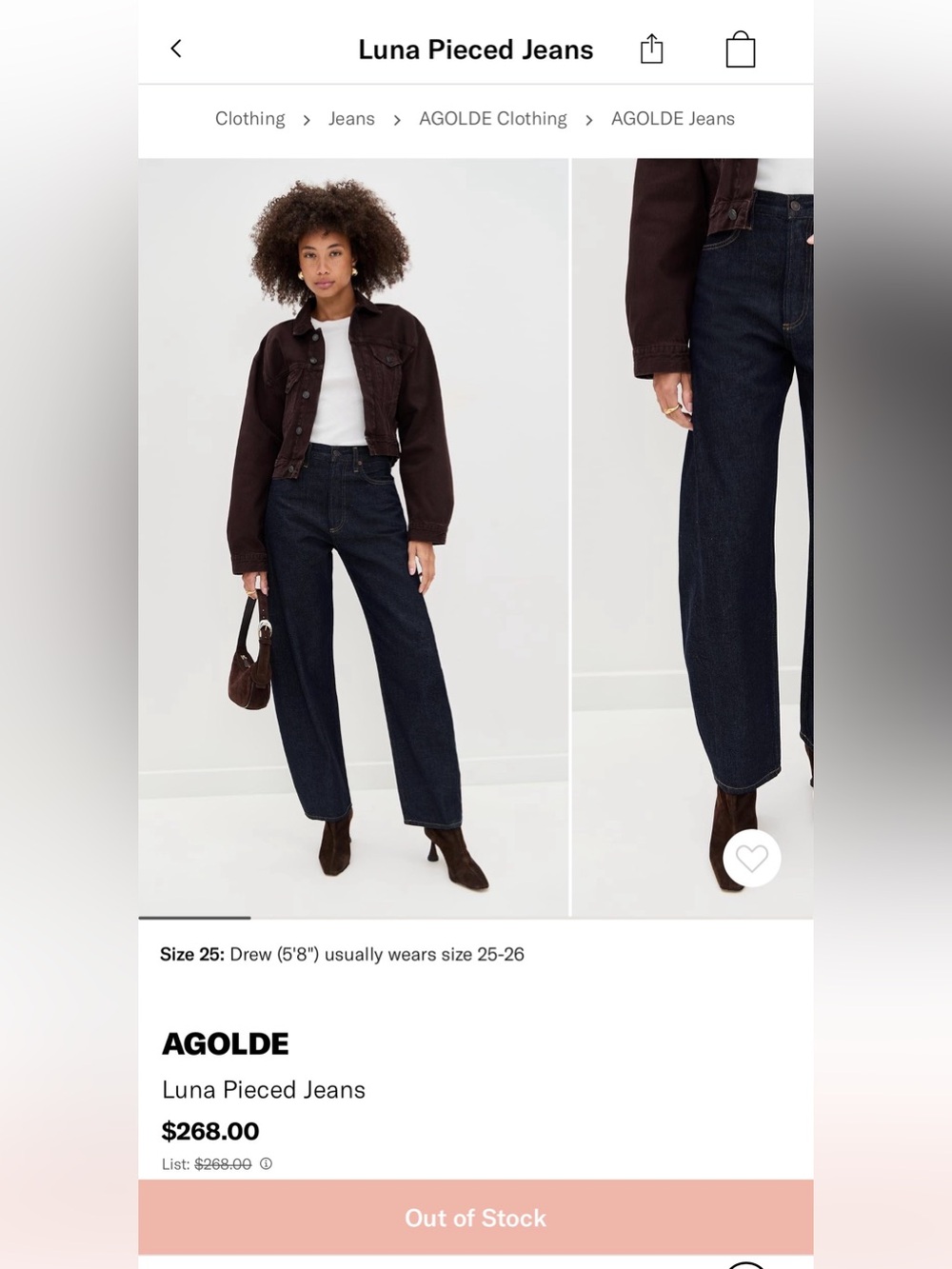 Agolde Luna Pieced Jean High Rise